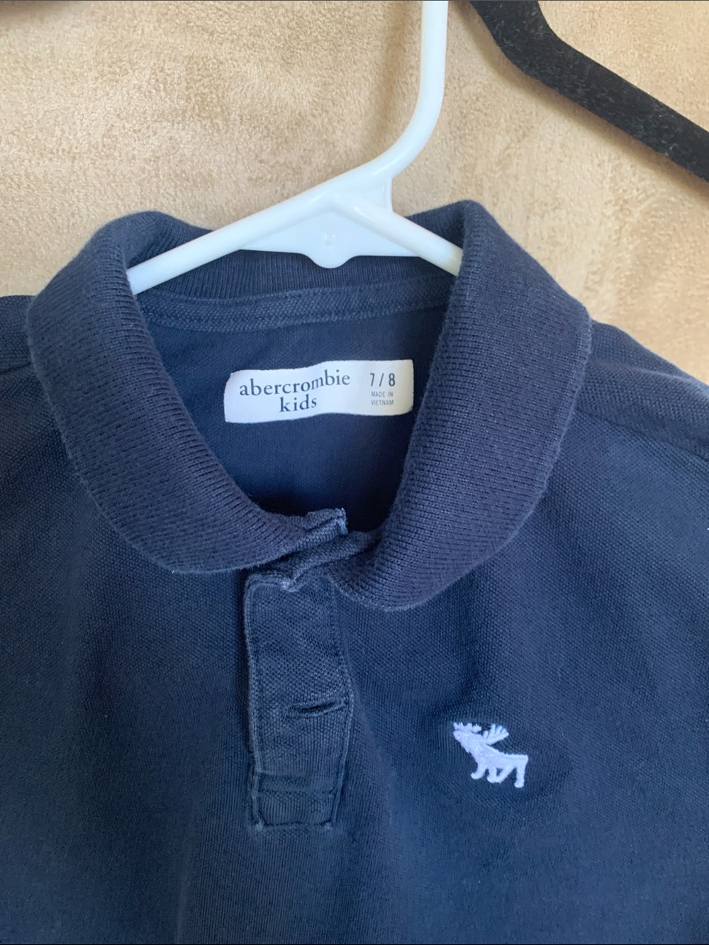 abercrombie kids navy crewneck polo sweater with moose logo
